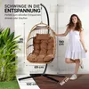 SereneLife Wiszący fotel z ramą – Wiszący fotel rattanowy Podgląd zdjęcia produktu 2