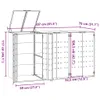 vidaXL Mülltonnenbox für 3 Tonnen Schwarz 207x79x117 cm Produktbild-Vorschau 7