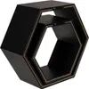 Holzregal Wandregalset Hexagon Hängeregal 6-eckig Schwarz Produktbild-Vorschau 5