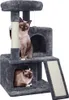 A dark gray cat tree with two cats on it, set against a white background. Produktbild-Vorschau