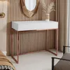 AX LIVING Coiffeuse Blanc Lortie 100 tiroirs couleur cuivre Voir les images du produit 1