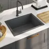 vidaXL Évier de cuisine fait main noir acier inoxydable Voir les images du produit 2