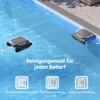 Two robotic pool cleaners are shown in a swimming pool, demonstrating different cleaning modes. Náhľad obrázku produktu