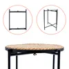 Metall Beistelltisch mit Schilf Tischplatte - 45 x 38 cm - Produktbild-Vorschau 3
