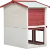 vidaXL Clapier à lapins 3 portes Rouge Bois Voir les images du produit 12