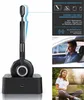 A collage showing a headset with its charging station, a man driving a car, and a woman working on a laptop outdoors. Podgląd zdjęcia produktu