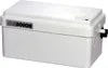 A white wastewater pump unit with a label on the side. Produktbild-Vorschau