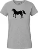 Huuraa Damen T-Shirt Pferd Silhouette XS Sport Grey Bio Produktbild-Vorschau 2
