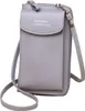 INF Kabelka na mobilní telefon crossbody z umělé kůže Šedá Náhled obrázku produktu 1