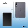 A size chart showing two tablets with dimensions and weight. Produktbild-Vorschau