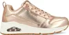 A side view of a rose gold Skechers sneaker. Voir les images du produit