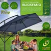 tillvex® Obdĺžnikový hliníkový slnečník Ø 330 cm námornícka Náhľad obrázku produktu 6