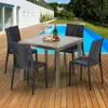 Polyrattan Tisch Quadratisch mit 4 Bunten Stühlen 90x90 Produktbild-Vorschau 2