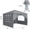 LZQ 3x3m Faltpavillon Pavillon Faltbar mit 4 Seitenwänden, Produktbild-Vorschau 2