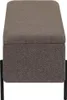A brown upholstered ottoman with black legs against a white background. Podgląd zdjęcia produktu