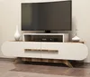A TV stand with a TV on top, and decorative vases on either side. Anteprima dell’immagine prodotto