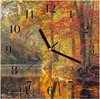 Wanduhr aus Glas mit Motiv Herbstwald See- 30 x 30 cm - Produktbild-Vorschau 1