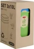 A cardboard box containing a set of three recycling bins, with one bin visible through a cutout. Anteprima dell’immagine prodotto