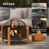 Outsunny 2-in-1 Feuerschale Ø75 x 58 cm Feuerstelle mit Produktbild-Vorschau 6