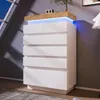 Commode Sweiko, buffet brillant avec 6 tiroirs, éclairage Voir les images du produit 1