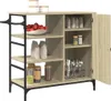 A kitchen cart with shelves and a cabinet, displaying various kitchen items. Náhled obrázku produktu
