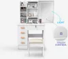 Tavolino da toilette con specchio scorrevole con luce LED e Anteprima dell’immagine prodotto 3
