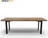 A wooden table with black metal legs on a white background. Podgląd zdjęcia produktu