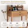 COSTWAY Make-up tafel met gevoerde kruk, make-up Productafbeelding-voorbeeld 6