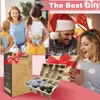 A collage of images showing people giving and receiving gifts, and product packaging for a solar elephant statue. Produktbild-Vorschau