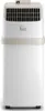 A white portable air conditioner with a beige accent band and grille. Produktbild-Vorschau