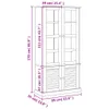 The Living Store Vitrine VIGO Weiß 85x35x170 cm Massivholz Produktbild-Vorschau 8
