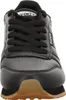 A close-up front view of a black Skechers sneaker. Produktbild-Vorschau