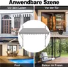 Collage showing different scenarios where the awning can be used, including in front of a shop, by a door, by a pool, and on a balcony. Náhľad obrázku produktu
