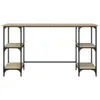 A long desk with shelves on either side, shown against a white background. Produktbild-Vorschau