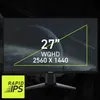 A computer monitor displaying a space scene with text overlays indicating its specifications. Voir les images du produit