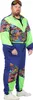 A man wearing an 80s-style ski suit. Produktbild-Vorschau