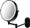 A black, wall-mounted makeup mirror with LED lighting. Produktbild-Vorschau