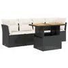 5-tlg. Garten-Sofagarnitur - mit Kissen Schwarz Poly Rattan Produktbild-Vorschau 2