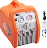 A VEVOR refrigerant recovery machine is shown on a white background, with accessories and documentation to the right. Náhľad obrázku produktu