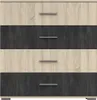 Front view of a dresser with four drawers. Produktbild-Vorschau