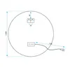 Diagram showing the dimensions and electrical components of a round mirror. Anteprima dell’immagine prodotto