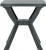 A dark green plastic bistrot table shown from the side against a white background. Náhled obrázku produktu
