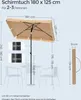 SONGMICS Sonnenschirm 180 x 125 cm UPF 50+ Sonnenschutz Produktbild-Vorschau 6