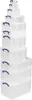 A stack of clear plastic storage boxes with blue handles, arranged in a pyramid shape. Náhled obrázku produktu