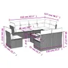 Design 9-tlg. Garten-Sofagarnitur mit Kissen Schwarz Poly Produktbild-Vorschau 3