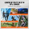 Collage of images showing a rope being used in various scenarios: high-altitude operations, rescue traction, fixing devices, tethering horses, and forestry logging. Anteprima dell’immagine prodotto