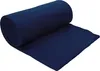 A rolled-up dark blue fleece blanket is shown on a white background. Produktbild-Vorschau