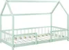A children's house bed frame with a mint green frame and white railings. Anteprima dell’immagine prodotto