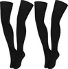 2 Paar Overknees Damen und Teenager - Lange Baumwoll Socken Produktbild-Vorschau 2
