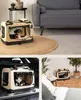 Collage of images showing a dog carrier in different settings: indoors on a rug, in a car trunk, and on a bed. Anteprima dell’immagine prodotto